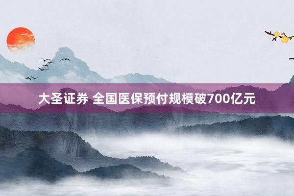 大圣证券 全国医保预付规模破700亿元