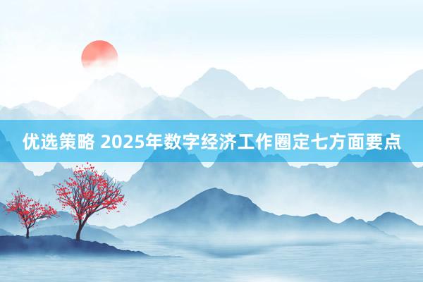 优选策略 2025年数字经济工作圈定七方面要点