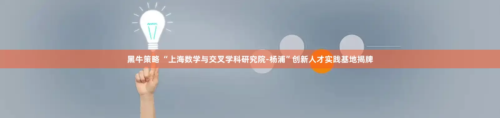 黑牛策略 “上海数学与交叉学科研究院-杨浦”创新人才实践基地揭牌